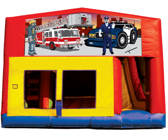 Police and Fire 5-n-1 Moon Bounce Obstacle Combo Rental