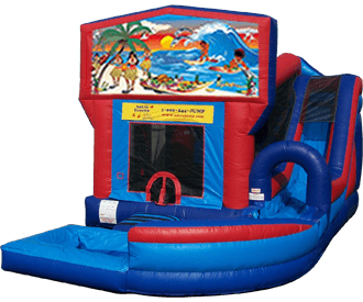 Tropical Paradise Jump-n-Splash Water Slide  Combo w/ Pool Rental