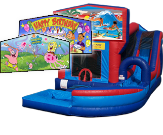 Jump-N-Splash Water Slide Combo W/Pool Rental