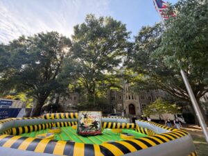 Our ninja warrior inflatable rental in action