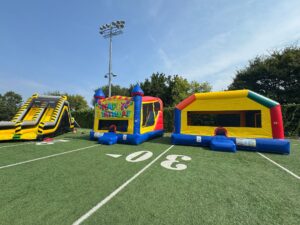 We rented this obstacle course and two bounce houses near Georgetown in Washington, DC.